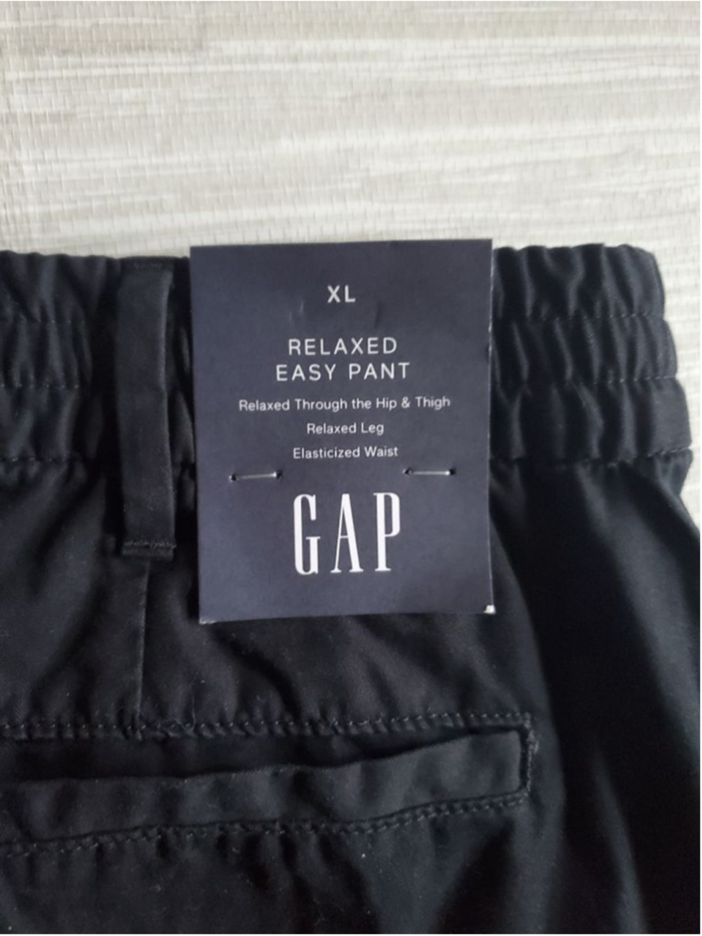 GAP Relaxed Pull-On Khakis Easy Pants XL Black NWT Drawstring Soft 100% Cotton - Picture 11 of 13